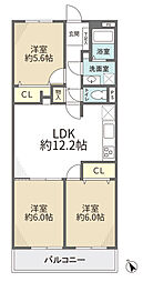 藤和宮前平コープ 3LDKの間取図画像
