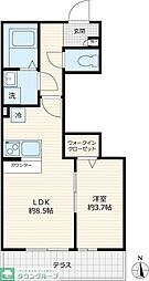 東松山市高坂2丁目アパート 1LDKの間取図画像