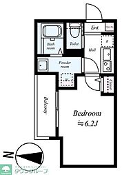 東武東上線 坂戸駅 徒歩12分の賃貸アパート 3階1Kの間取り