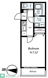 東武東上線 坂戸駅 徒歩12分の賃貸アパート 1階1Kの間取り