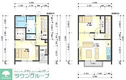西武新宿線 本川越駅 徒歩16分の賃貸テラスハウス 2LDKの間取り
