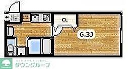 西武新宿線 南大塚駅 徒歩14分の賃貸アパート 1階1Kの間取り