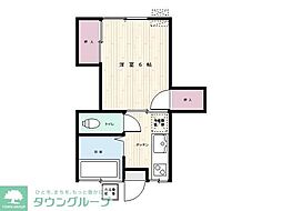 東武東上線 北坂戸駅 徒歩9分の賃貸アパート 2階1Kの間取り