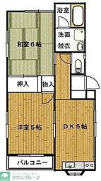 バンリンカム2 2DKの間取図画像