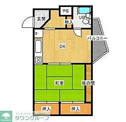 泉水ガーデン 1DKの間取図画像