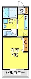 みずほ台コート 1Kの間取図画像