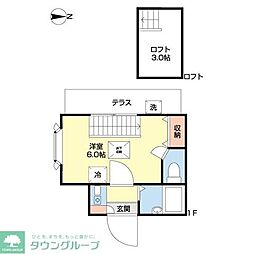 メイコーハイツ坂戸 1Kの間取図画像