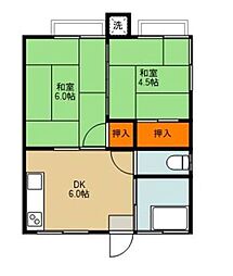 清和コーポ 2DKの間取図画像