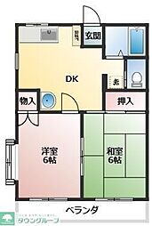 クレール44 2DKの間取図画像