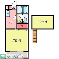 メゾン小塚 1Kの間取図画像
