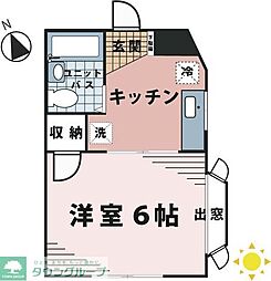 メゾンドールM・O 1Kの間取図画像