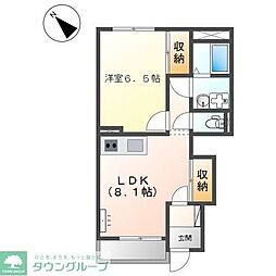 ノーザンライツ2 1LDKの間取図画像