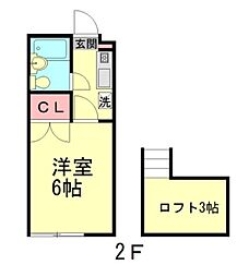 コーポラス・KEN 1Kの間取図画像