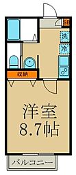 富士見市鶴瀬東2丁目アパート 1Kの間取図画像