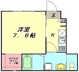 ホワイトベル上福岡A 1Kの間取図画像