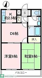グリーンヒル東雲 2DKの間取図画像