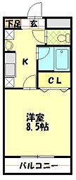 ホームラふじみ野 1Kの間取図画像
