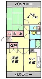 アーバンR石原町 3DKの間取図画像