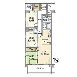 レーベン川越六軒町 3LDKの間取図画像