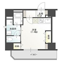 東武東上線 川越駅 徒歩5分の賃貸マンション 7階ワンルームの間取り