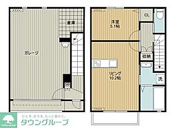 東武東上線 鶴瀬駅 徒歩14分の賃貸アパート 1階1LDKの間取り