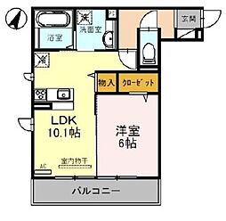 西武新宿線 南大塚駅 徒歩15分の賃貸アパート 2階1LDKの間取り
