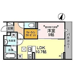 東武東上線 ふじみ野駅 徒歩8分の賃貸アパート 1階1LDKの間取り