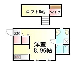 西武新宿線 本川越駅 徒歩8分の賃貸アパート 1階ワンルームの間取り