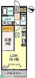 東武東上線 東松山駅 徒歩7分の賃貸アパート 3階1LDKの間取り