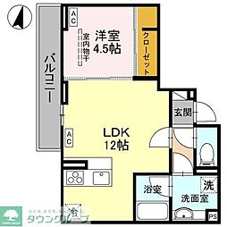 東武東上線 志木駅 徒歩12分の賃貸アパート 2階1LDKの間取り