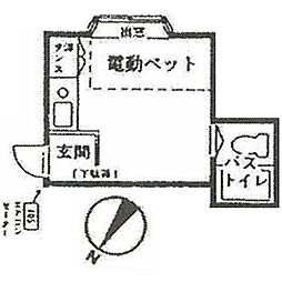 東武東上線 みずほ台駅 徒歩10分の賃貸アパート 1階ワンルームの間取り