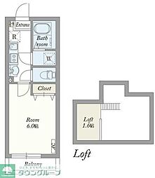 東武東上線 鶴瀬駅 徒歩8分の賃貸アパート 3階1Kの間取り