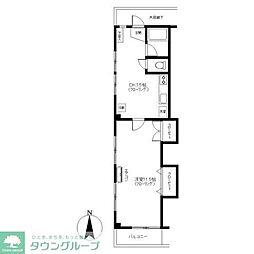 東武東上線 坂戸駅 徒歩2分の賃貸マンション 3階1DKの間取り