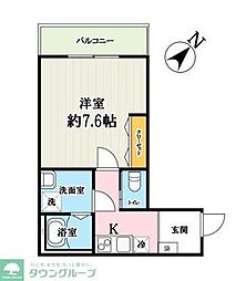 JR川越線 川越駅 徒歩14分の賃貸アパート 3階1Kの間取り