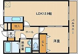 ヒルサイドスクエア 1LDKの間取図画像