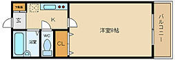 リブレ藤井寺 1Kの間取図画像