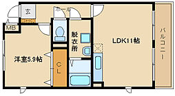 アミティエ2 1LDKの間取図画像