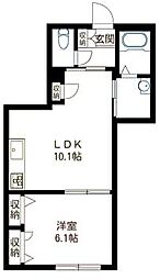シャーメゾン志村坂上 1階1LDKの間取り