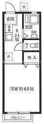 ハイツダイゴ 1Kの間取図画像