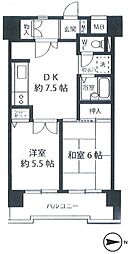KOYOハイツ 2DKの間取図画像