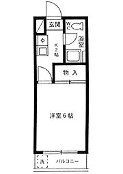藤ハイツ 1Kの間取図画像