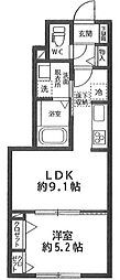 Casa・Bonheur1 1LDKの間取図画像