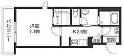 ポポラーレCS 1Kの間取図画像