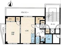 フラット浅見 1SLDKの間取図画像