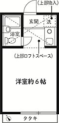 プティクールS ワンルームの間取図画像