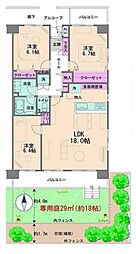 コープ野村青木町公園 3LDKの間取図画像