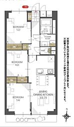 パルムハウス松原 3LDKの間取図画像