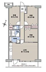 グリーンライフ蕨市民公園 3LDKの間取図画像