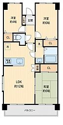 川口南町パークホームズ 3LDKの間取図画像