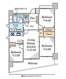 ヴェルビュせんげん台ステーションプラザ 3LDKの間取図画像